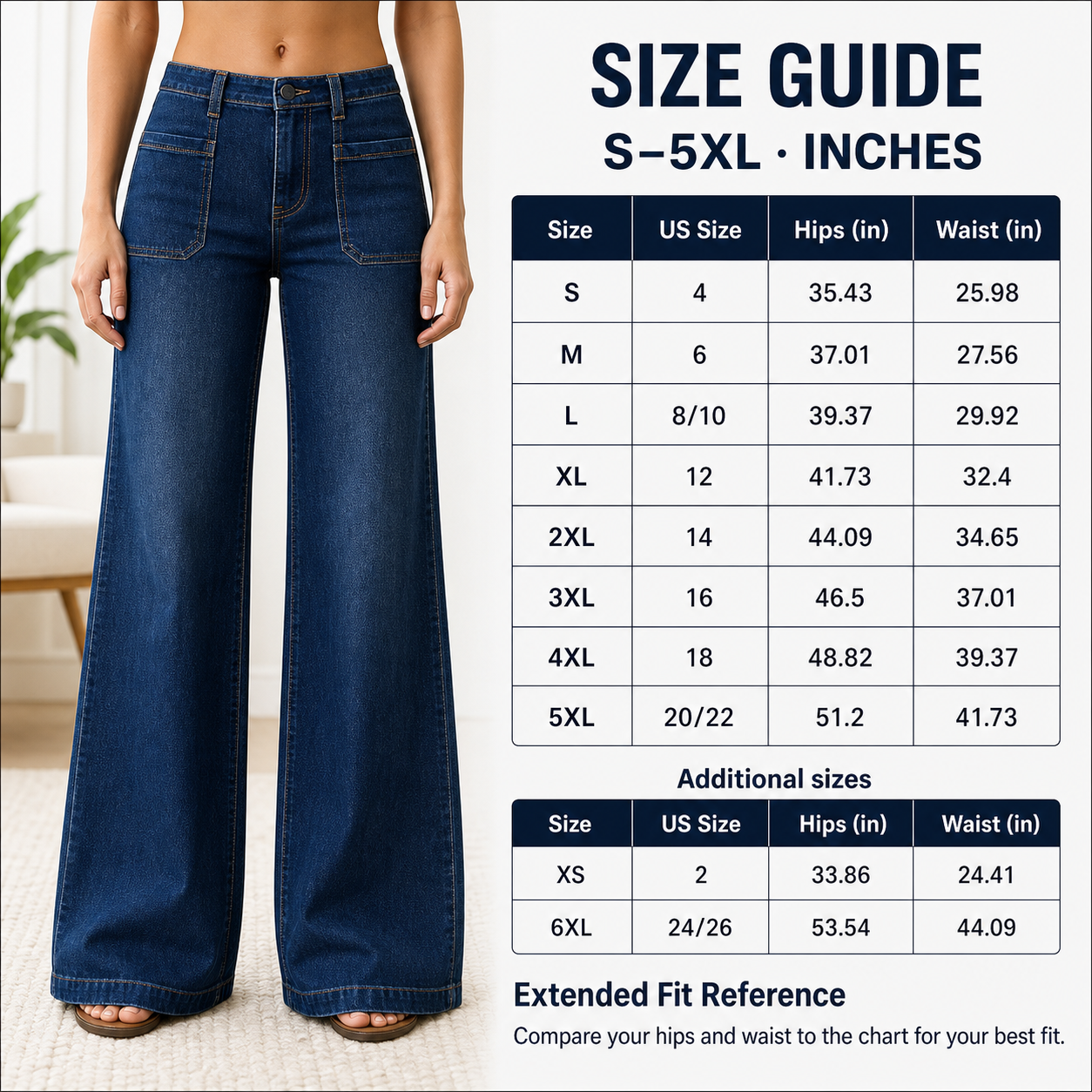 Women's High-Waist Wide-Leg Jeans, 8 PCS or 10 PCS All Colors