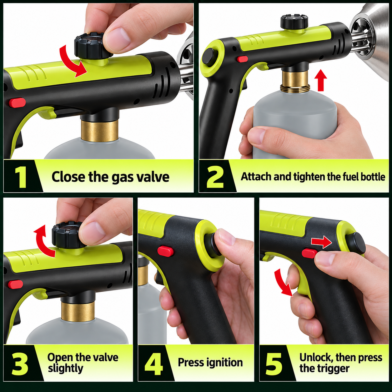 Adjustable Propane Torch with Safety Lock