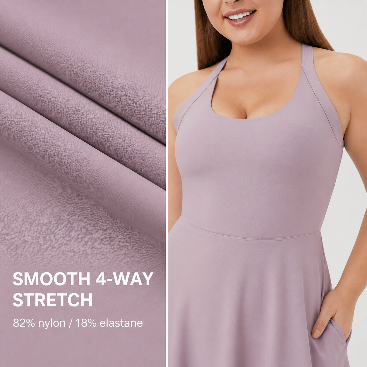 Backless Cut Out 2-in-1 Plus Size Dance Dress, 8/15 PCS Sets