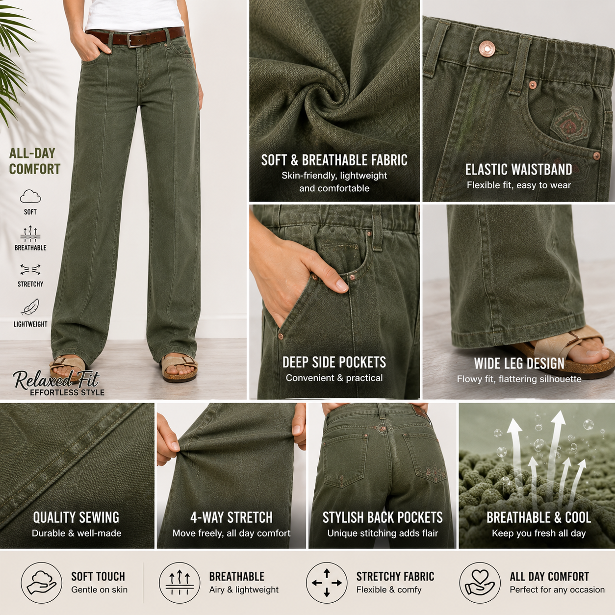 ⚡FINAL SALE- --8 PACK Women’s High Stretch Mid Rise Pants