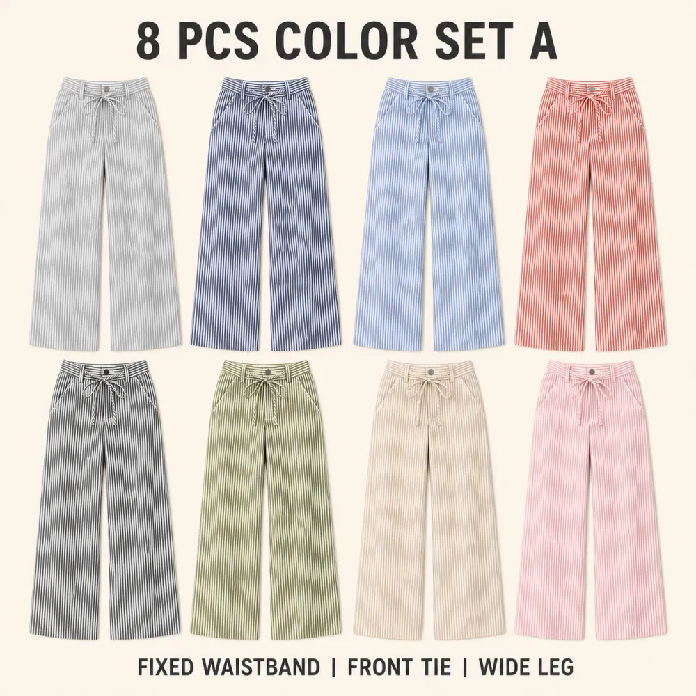 ⚡FINAL SALE⚡-Women's Stretch Utility Pants Bundle, Fixed Waistband Front Tie Full Length Trousers