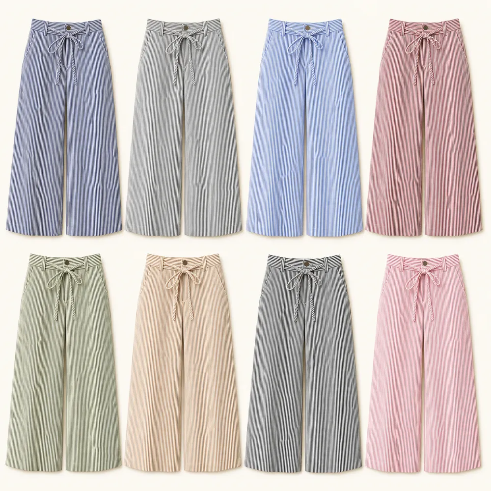 ⚡FINAL SALE⚡-Women's Stretch Utility Pants Bundle, Fixed Waistband Front Tie Full Length Trousers