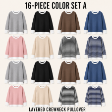 ⚡FINAL SALE⚡-Women's Fake Two-Piece Layered Crewneck Sweatshirt Bundle