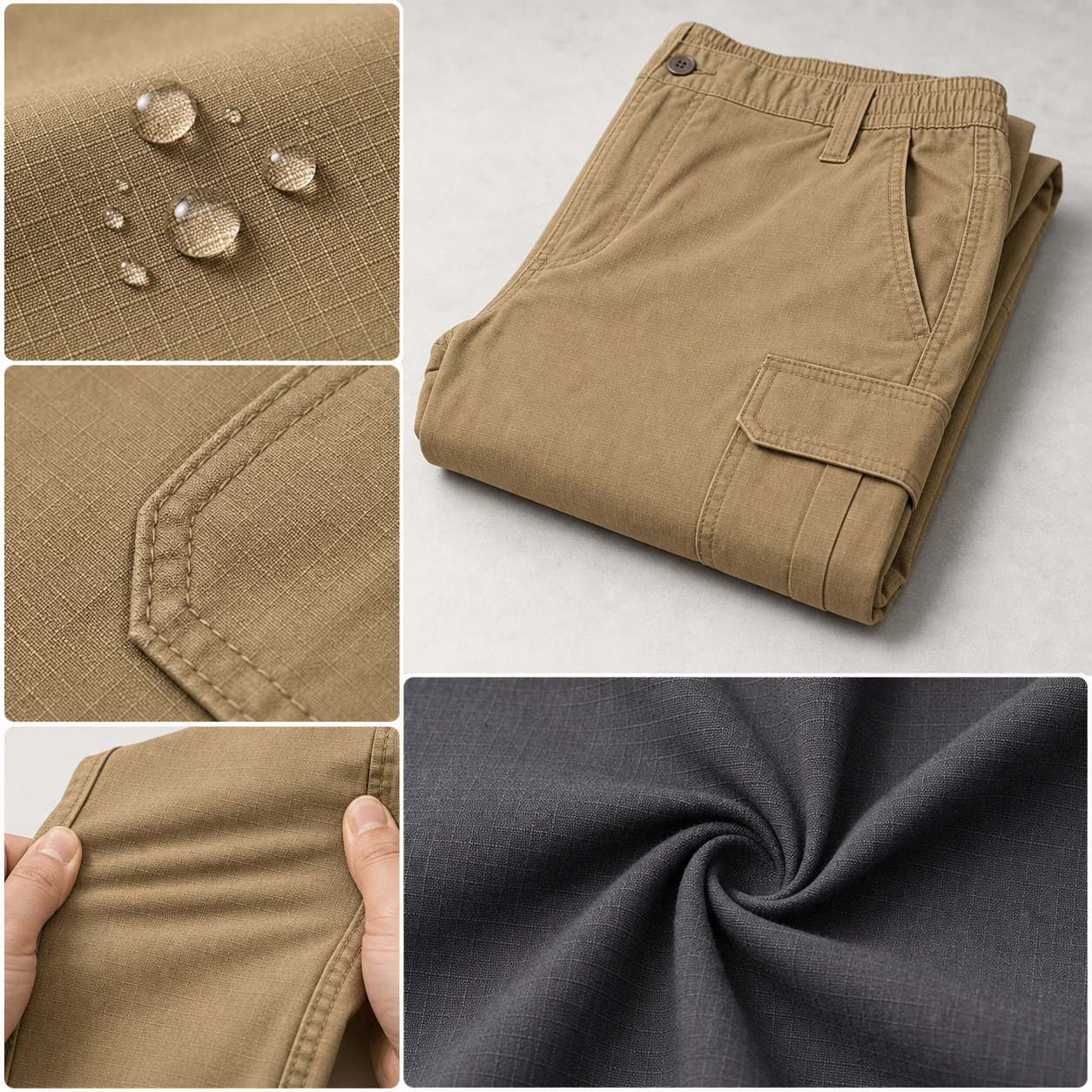 Men's Stretch Tactical Cargo Pants 8-Pack Mixed Color Set - Lightweight Outdoor Work Pants