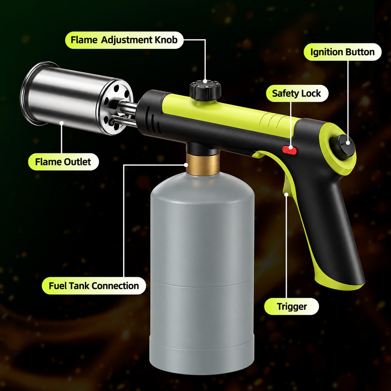 Adjustable Propane Torch with Safety Lock
