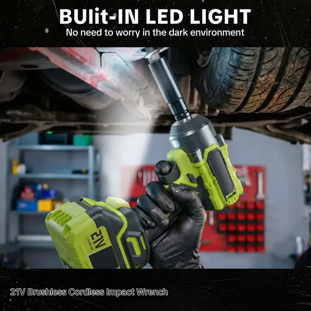 ⚡LAST DAY 49% OFF🚗Cordless Impact Wrench Kit, 1/2 Inch Brushless High Torque Impact Gun, 590 Ft-lbs(800N.m) 3200IPM - Perfect for Tire Removal, Car & Home Repair​