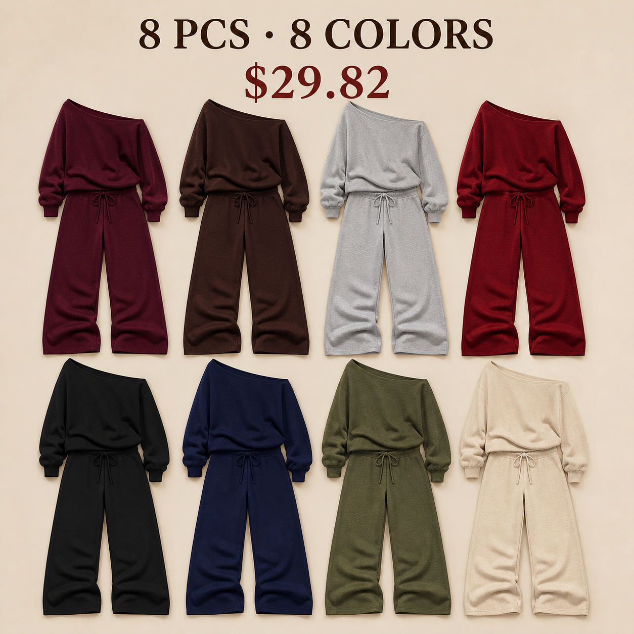 Women's Off-Shoulder Jumper & Pants Set