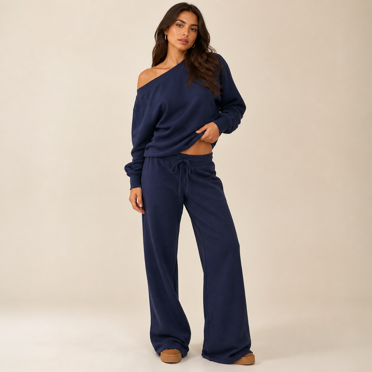 Women's Off-Shoulder Jumper & Pants Set