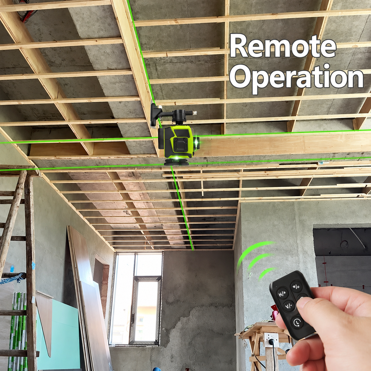 12-Line 3 x 360 Green Laser Level Kit