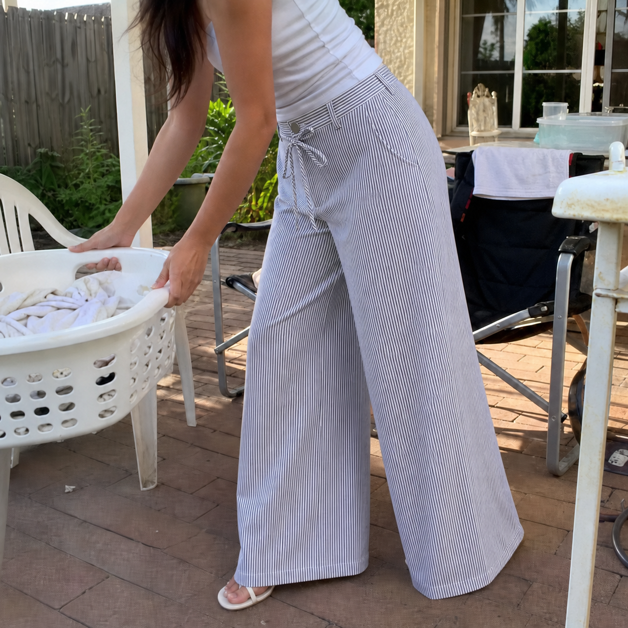 ⚡FINAL SALE⚡-Women's Stretch Utility Pants Bundle, Fixed Waistband Front Tie Full Length Trousers