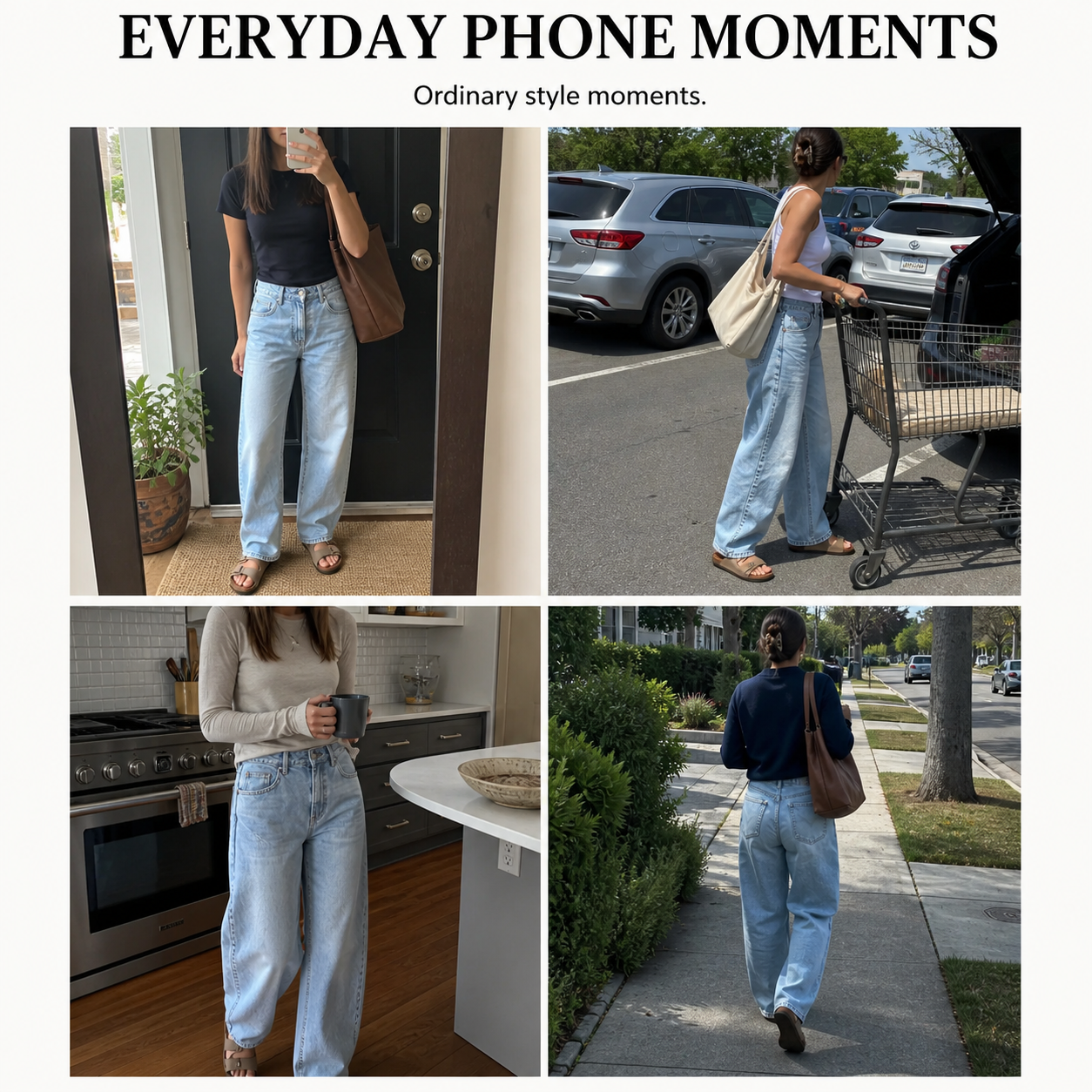 Women's High-Waisted Barrel Jeans, 8/16 PCS Color Sets