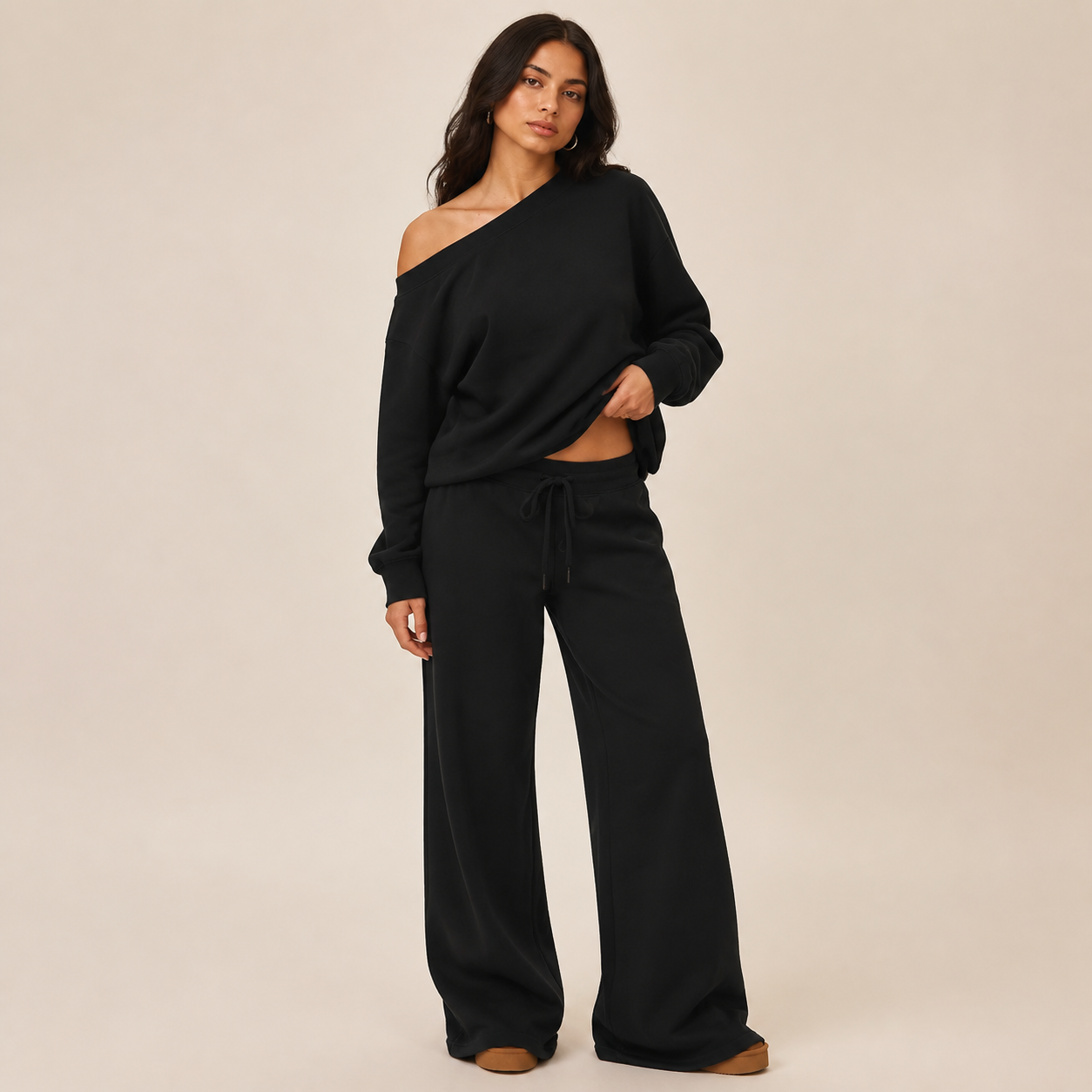 Women's Off-Shoulder Jumper & Pants Set