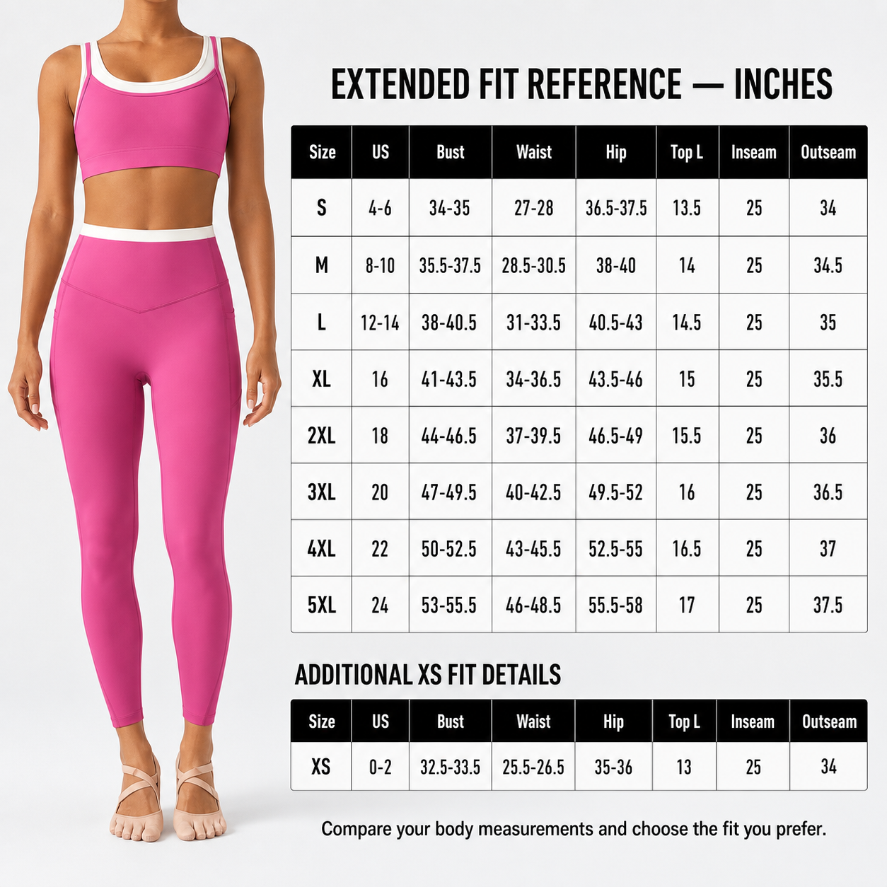 Women's Color-Block Sports Bra & High-Waisted 7/8 Pocket Leggings Set Bundle
