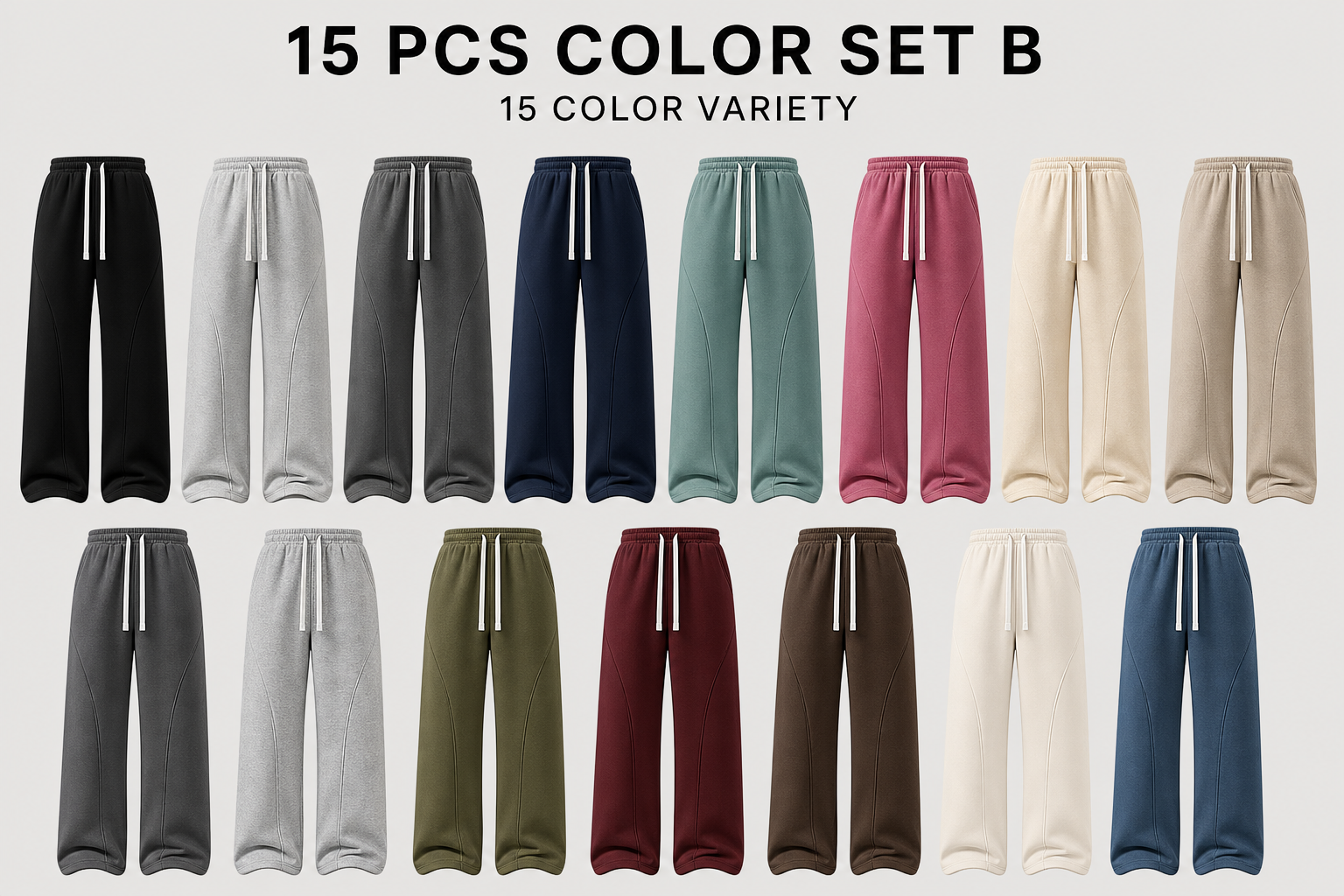 Men's Fleece-Lined Wide-Leg Sweatpants Bundle