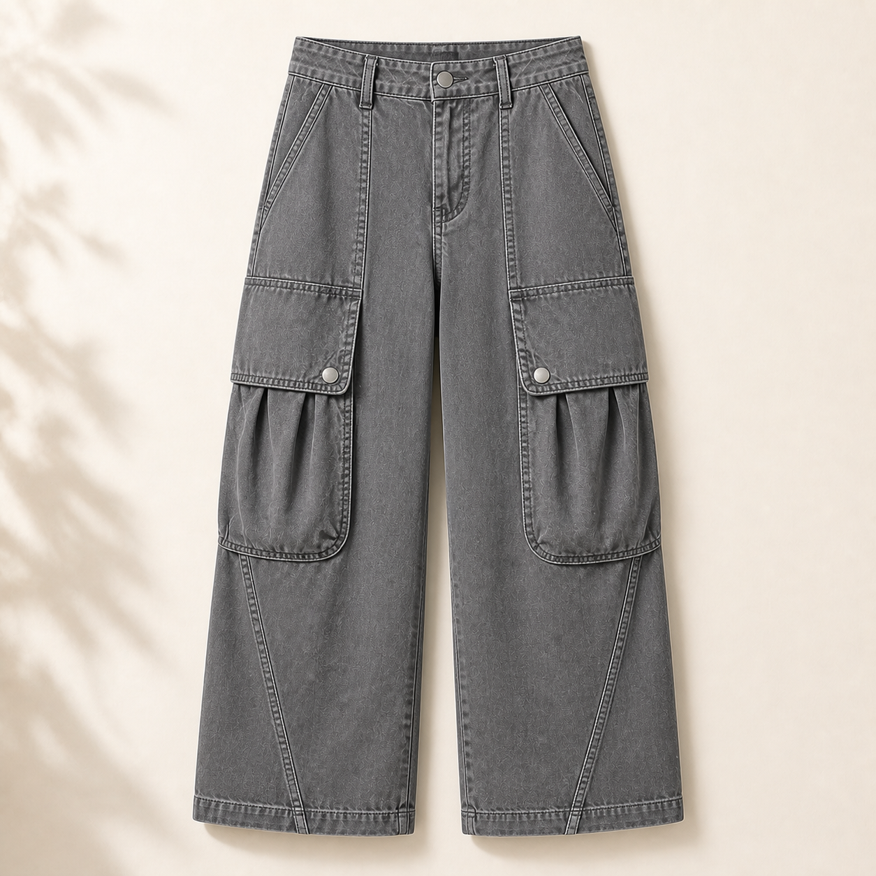 Women's Solid Flap Pocket Mid Rise Parachute Cargo Pants Without Belt 8/10/12 Pack