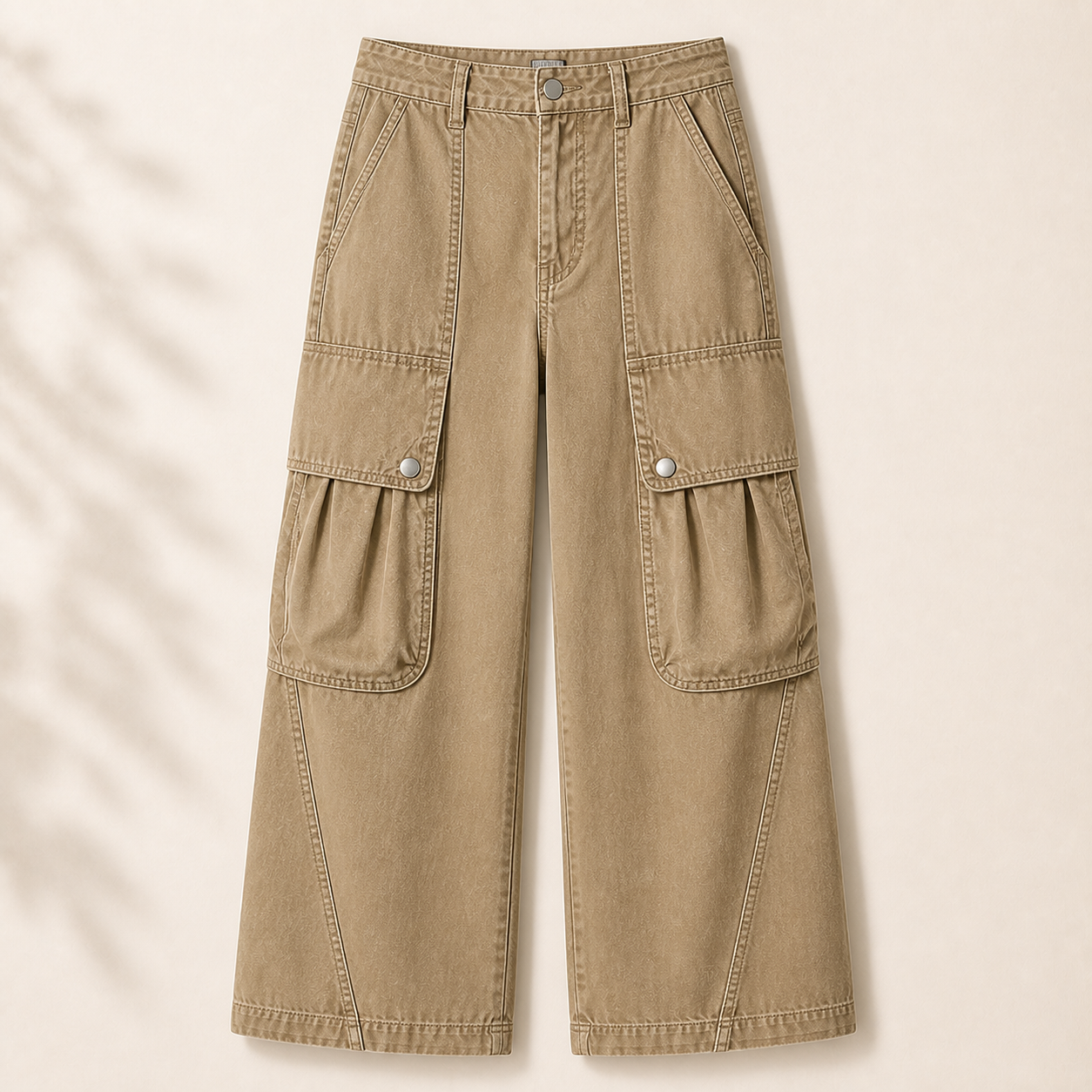 Women's Solid Flap Pocket Mid Rise Parachute Cargo Pants Without Belt 8/10/12 Pack