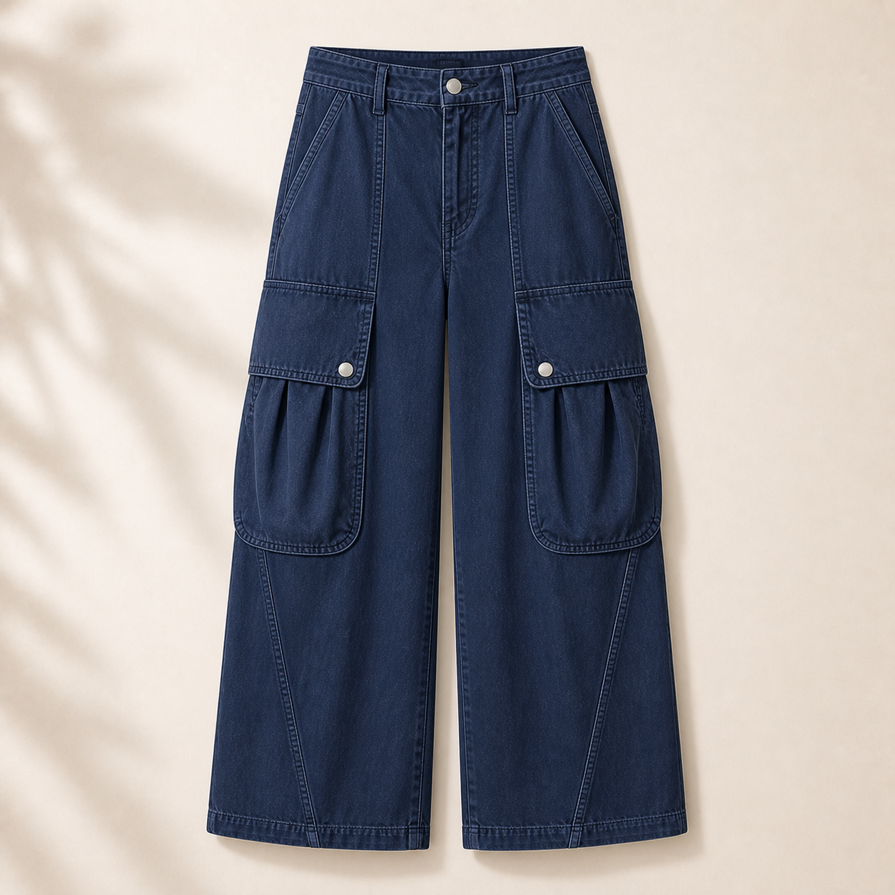 Women's Solid Flap Pocket Mid Rise Parachute Cargo Pants Without Belt 8/10/12 Pack