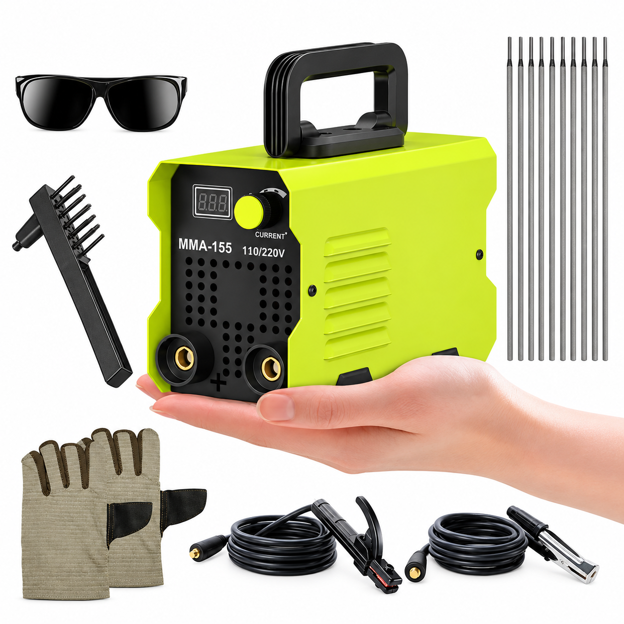 155A Portable MMA Stick Welder, 110/220V