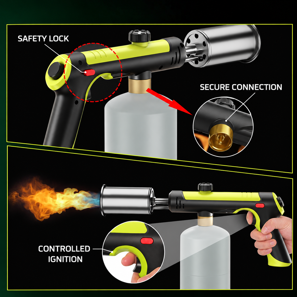 Adjustable Propane Torch with Safety Lock