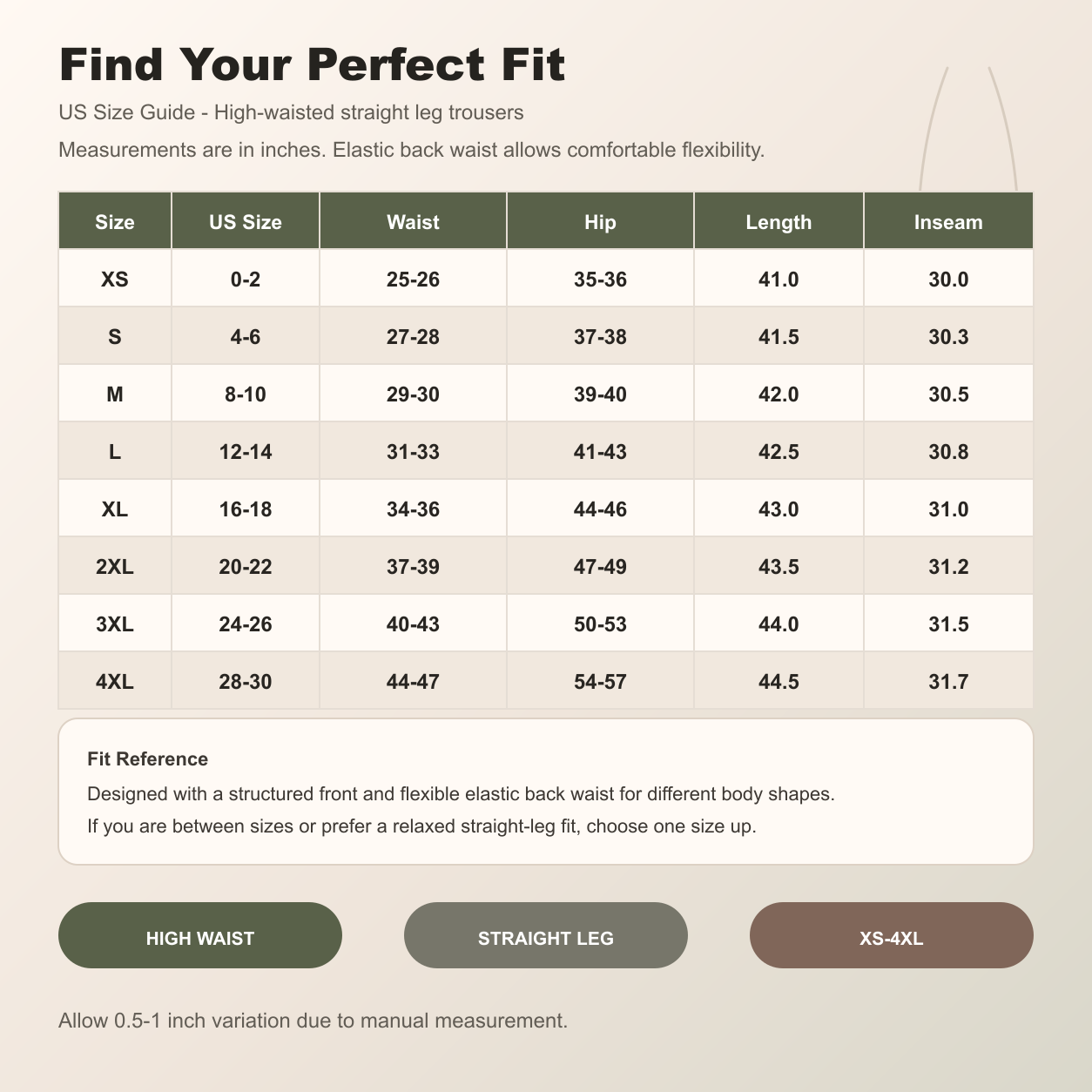 Women's High-Waisted Front Seam Elastic Back Straight Leg Trousers 8/10/12 Pack