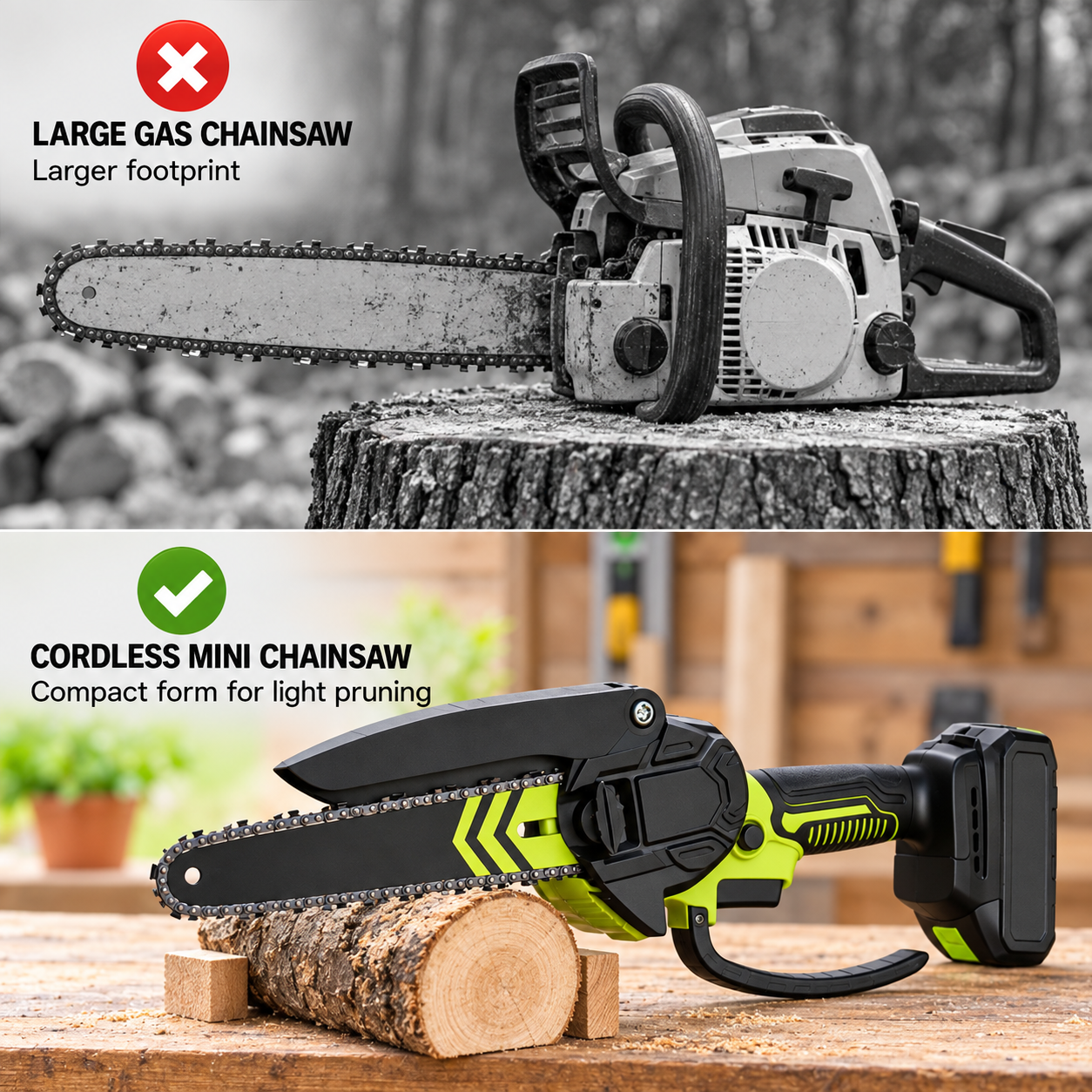 Brushless Cordless Mini Chainsaw Kit