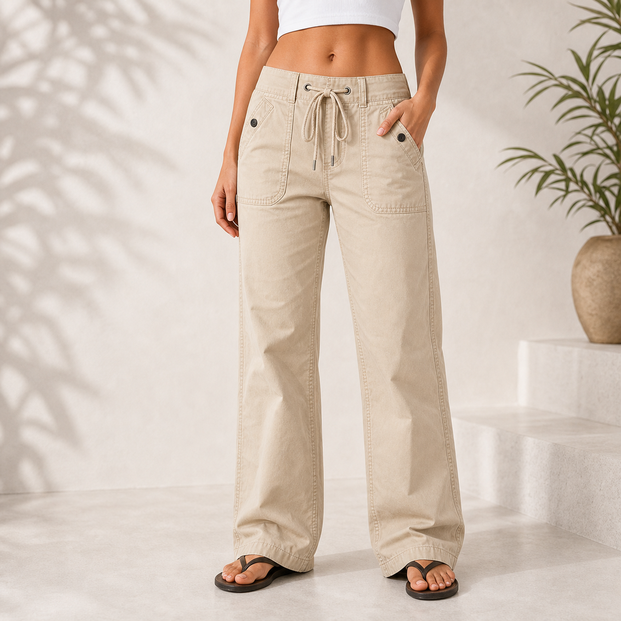 Women's High Stretch Mid Rise Straight Pants 8/10/12 Pack