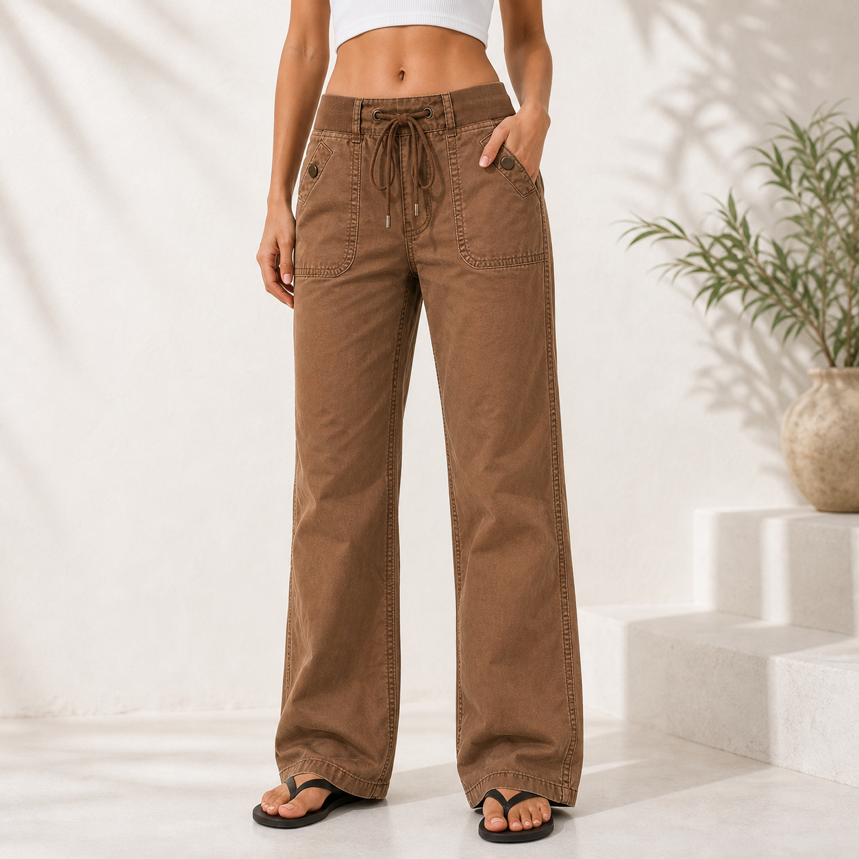 Women's High Stretch Mid Rise Straight Pants 8/10/12 Pack