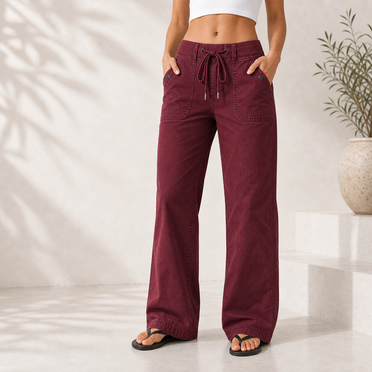 Women's High Stretch Mid Rise Straight Pants 8/10/12 Pack