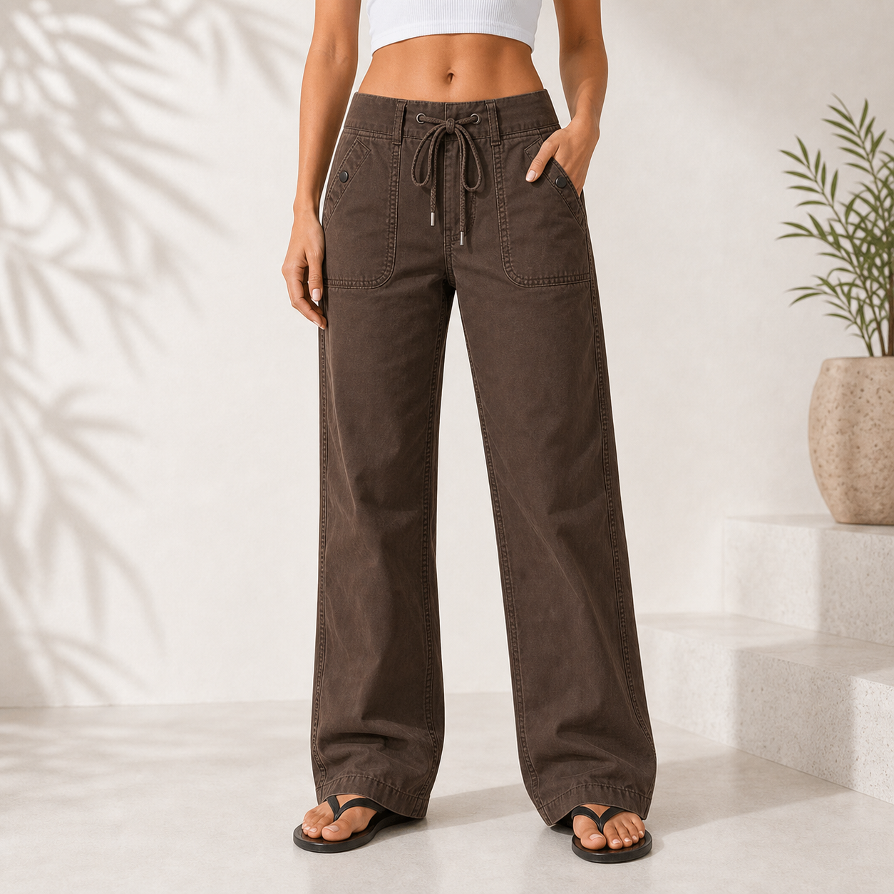 Women's High Stretch Mid Rise Straight Pants 8/10/12 Pack