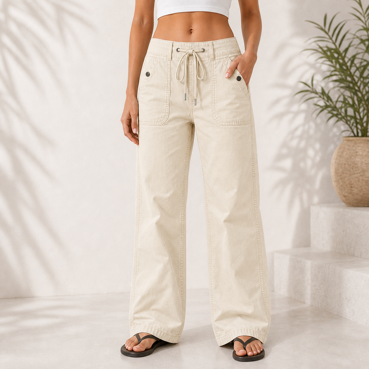 Women's High Stretch Mid Rise Straight Pants 8/10/12 Pack