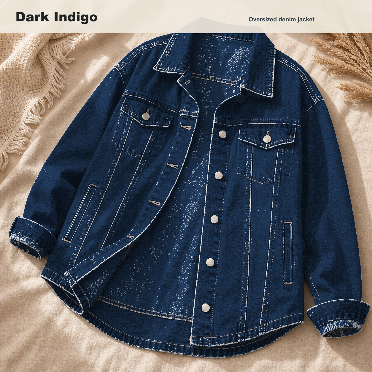 Women's Oversized Washed Denim Jacket 8/10/12 Pack