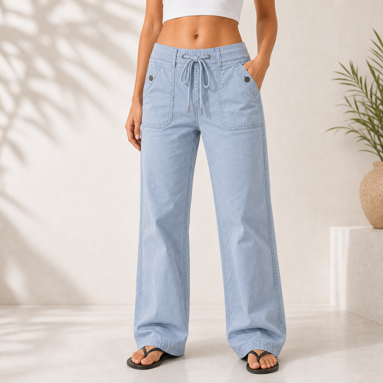 Women's High Stretch Mid Rise Straight Pants 8/10/12 Pack