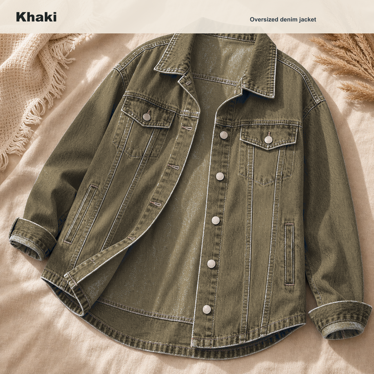 Women's Oversized Washed Denim Jacket 8/10/12 Pack
