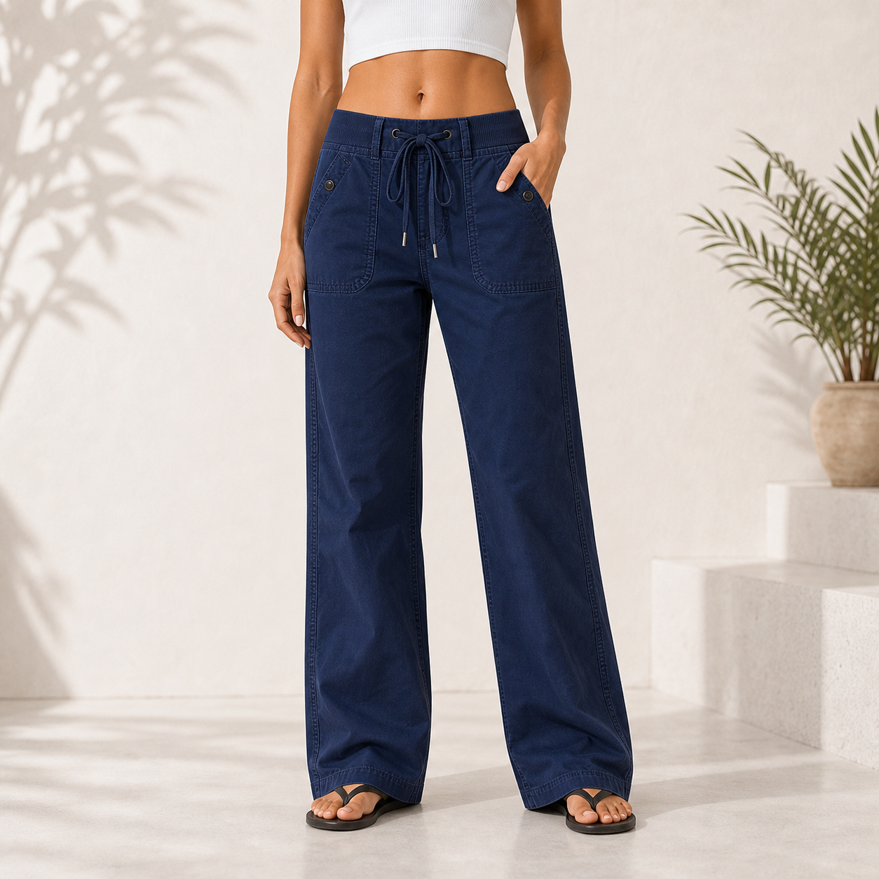 Women's High Stretch Mid Rise Straight Pants 8/10/12 Pack