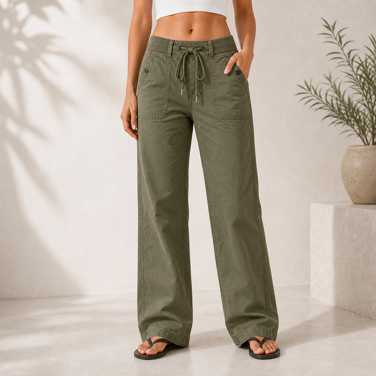Women's High Stretch Mid Rise Straight Pants 8/10/12 Pack