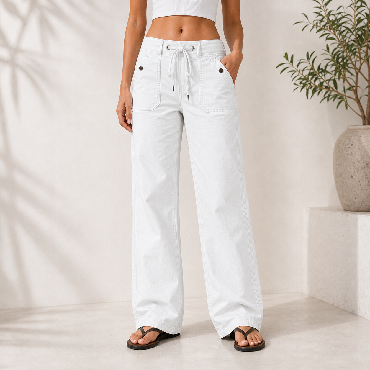 Women's High Stretch Mid Rise Straight Pants 8/10/12 Pack