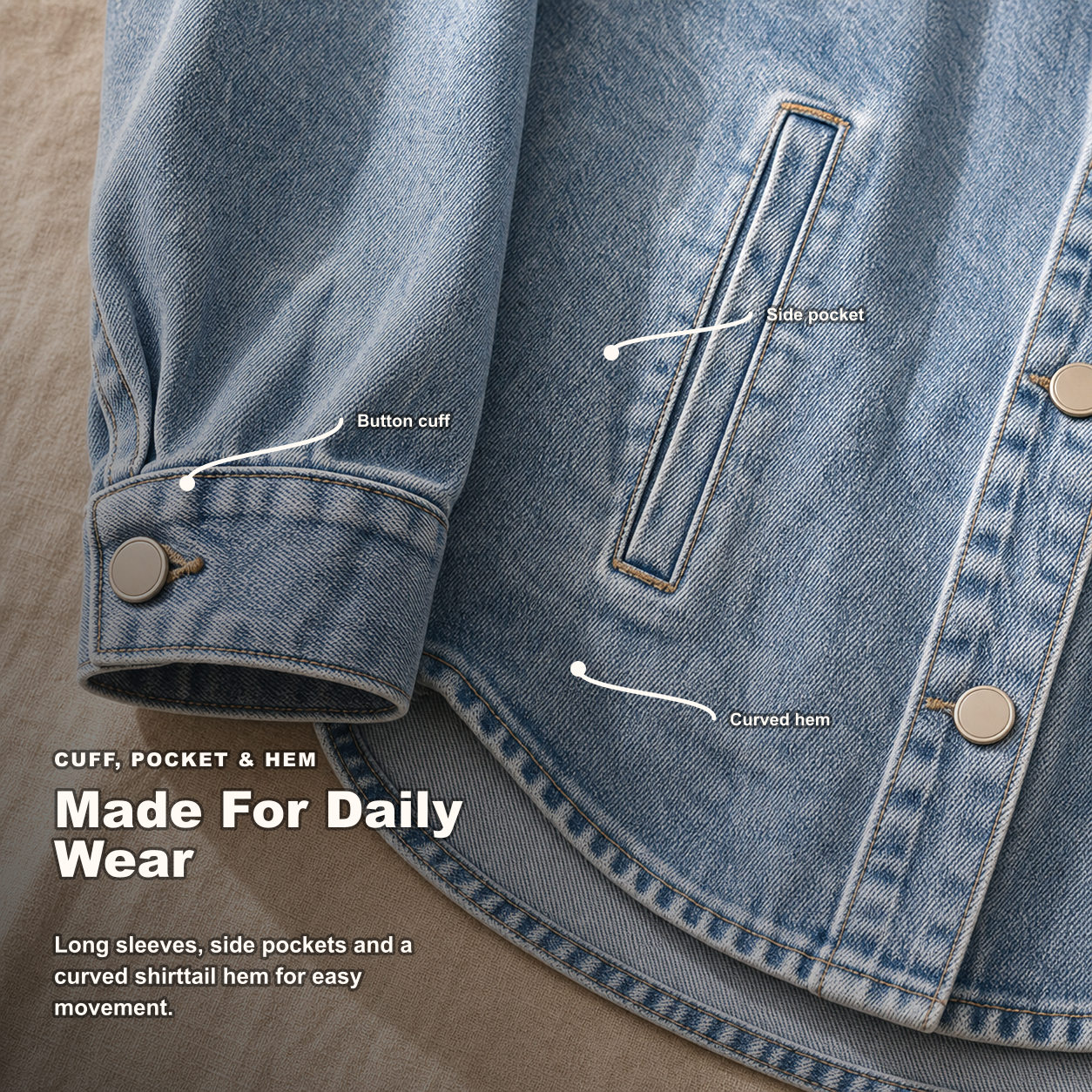 Cuff, Pocket & Hem