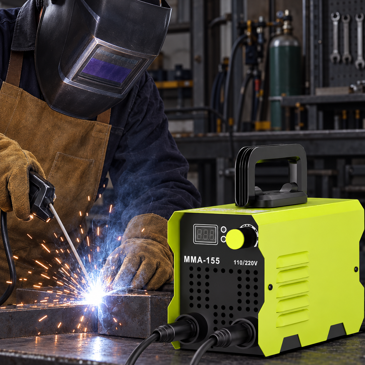 155A Portable MMA Stick Welder, 110/220V
