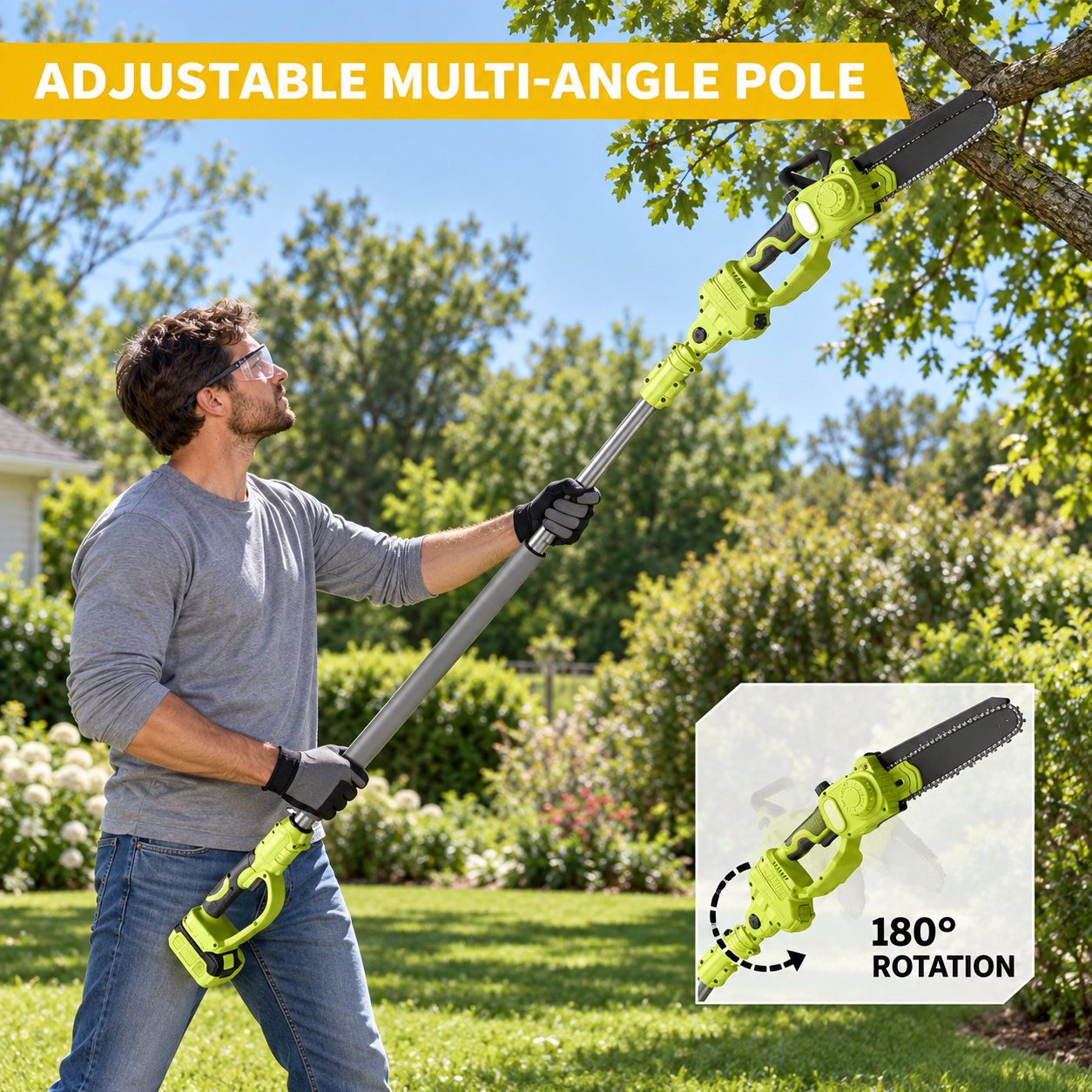 2-in-1 8-in Brushless Chainsaw & Telescopic Pruner