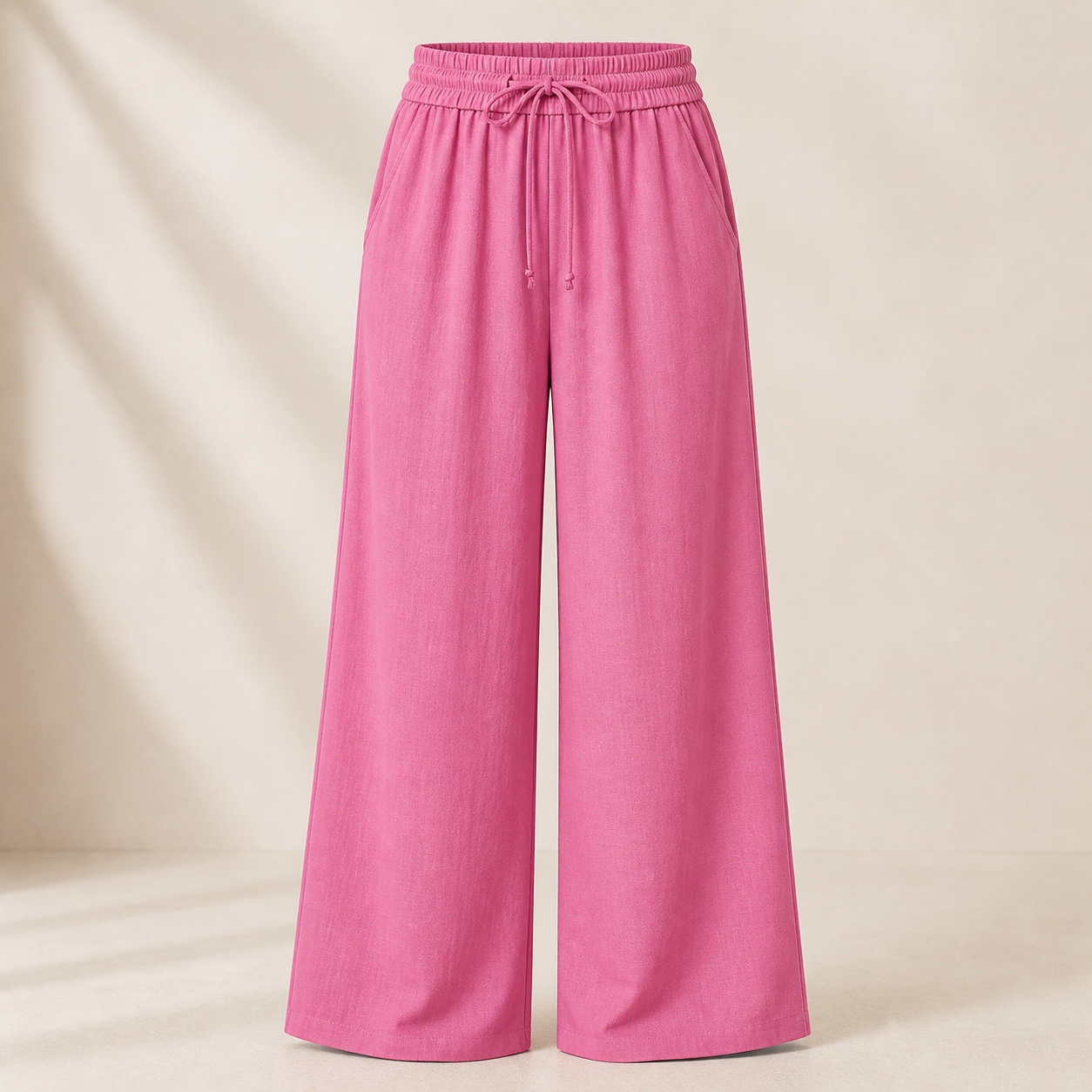 Women's High Waisted Drawstring Pocket Wide Leg Pants 8/10/12 Pack