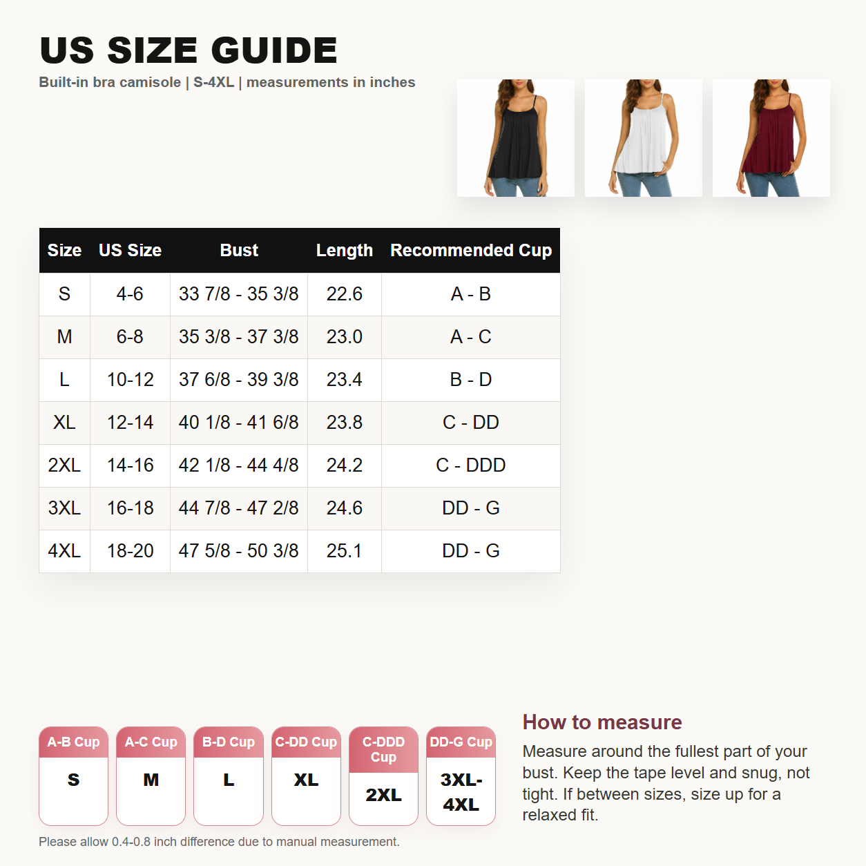 Plus Size Camisoles Women with Built In Bra Tank Top 8/10/12 Pack