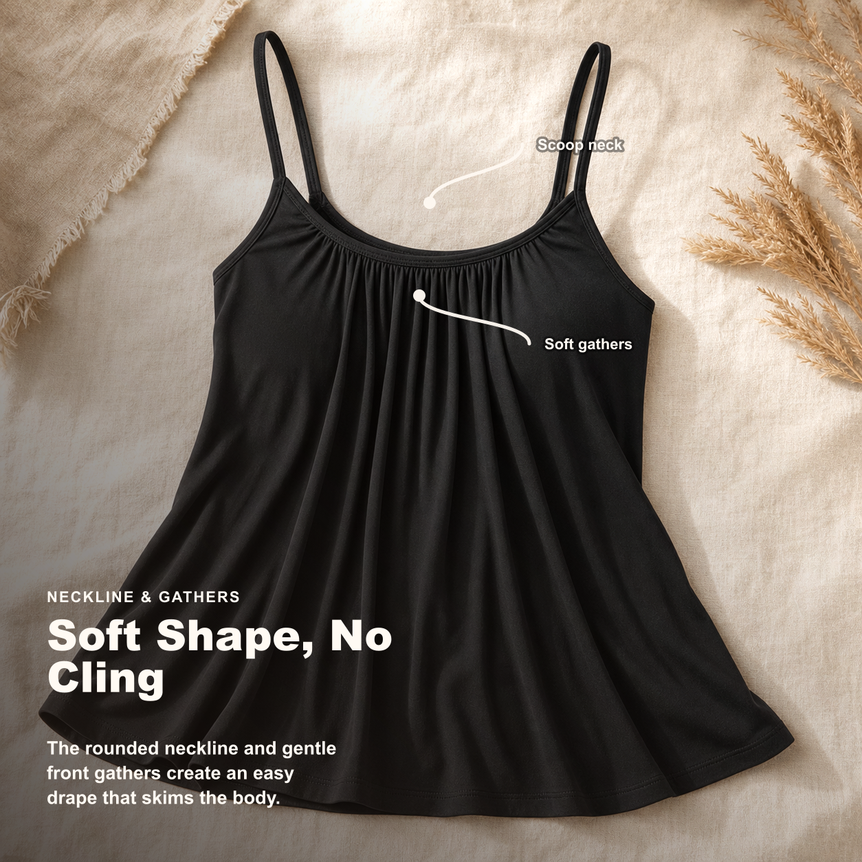 Scoop Neckline & Gathers