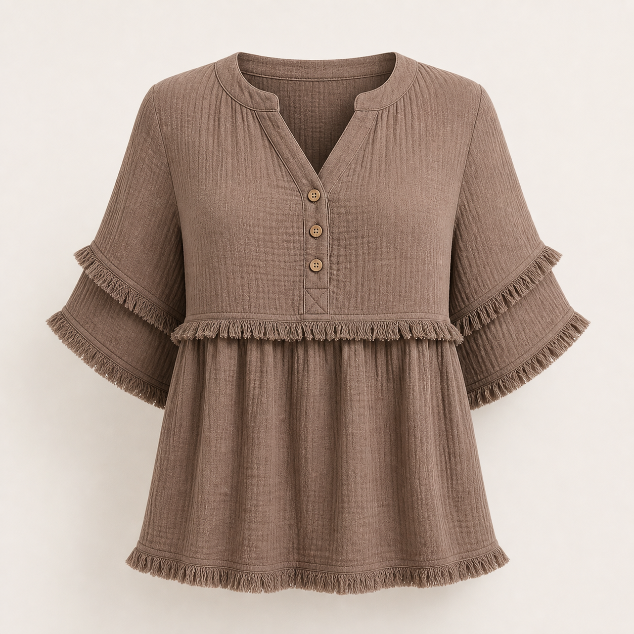 Women's Solid Raw Hem Button Front Notched Neck Blouse 8/10/12 Pack