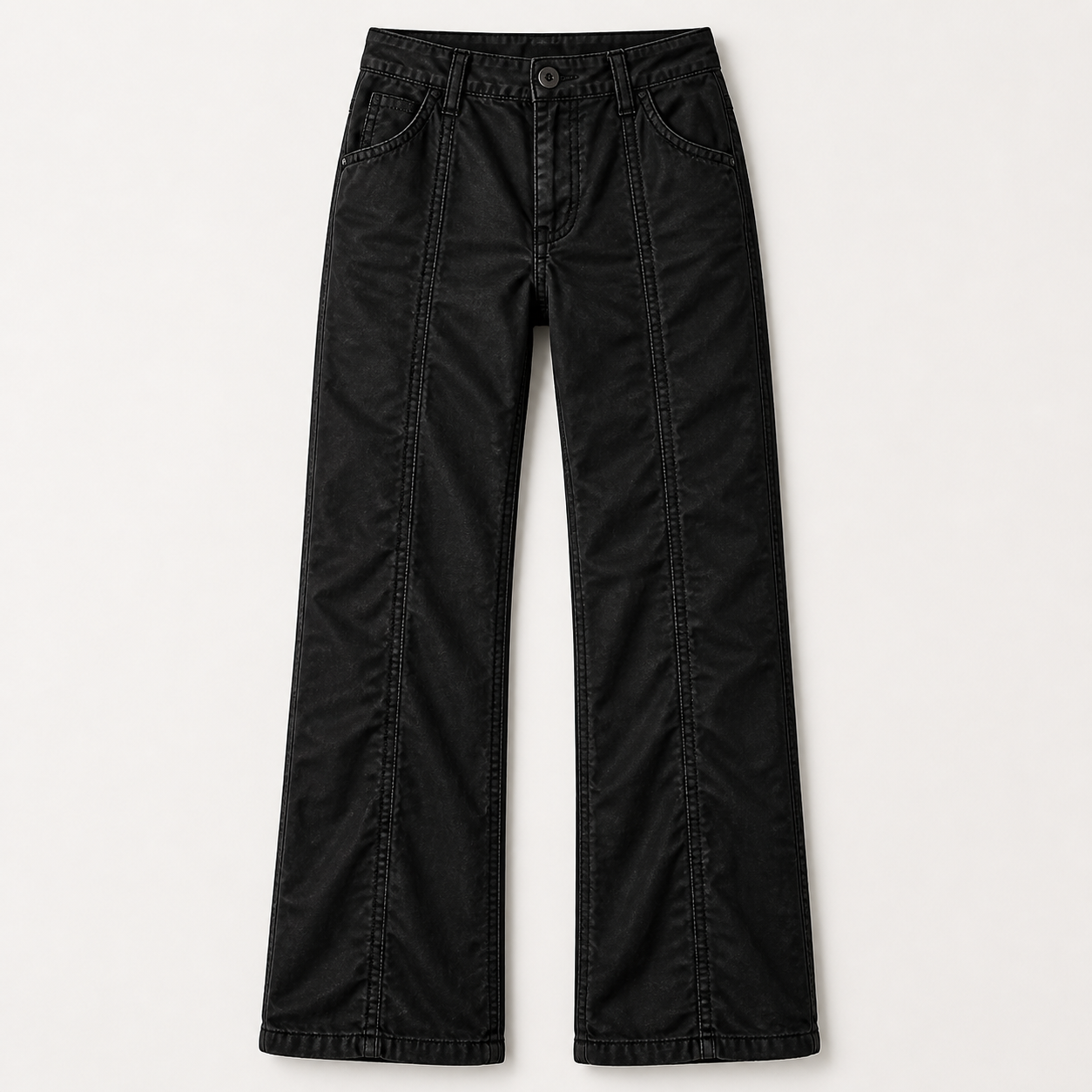 Women's Solid Stitch Detail Mid Rise Straight Leg Utility Pants 8/10/12 Pack