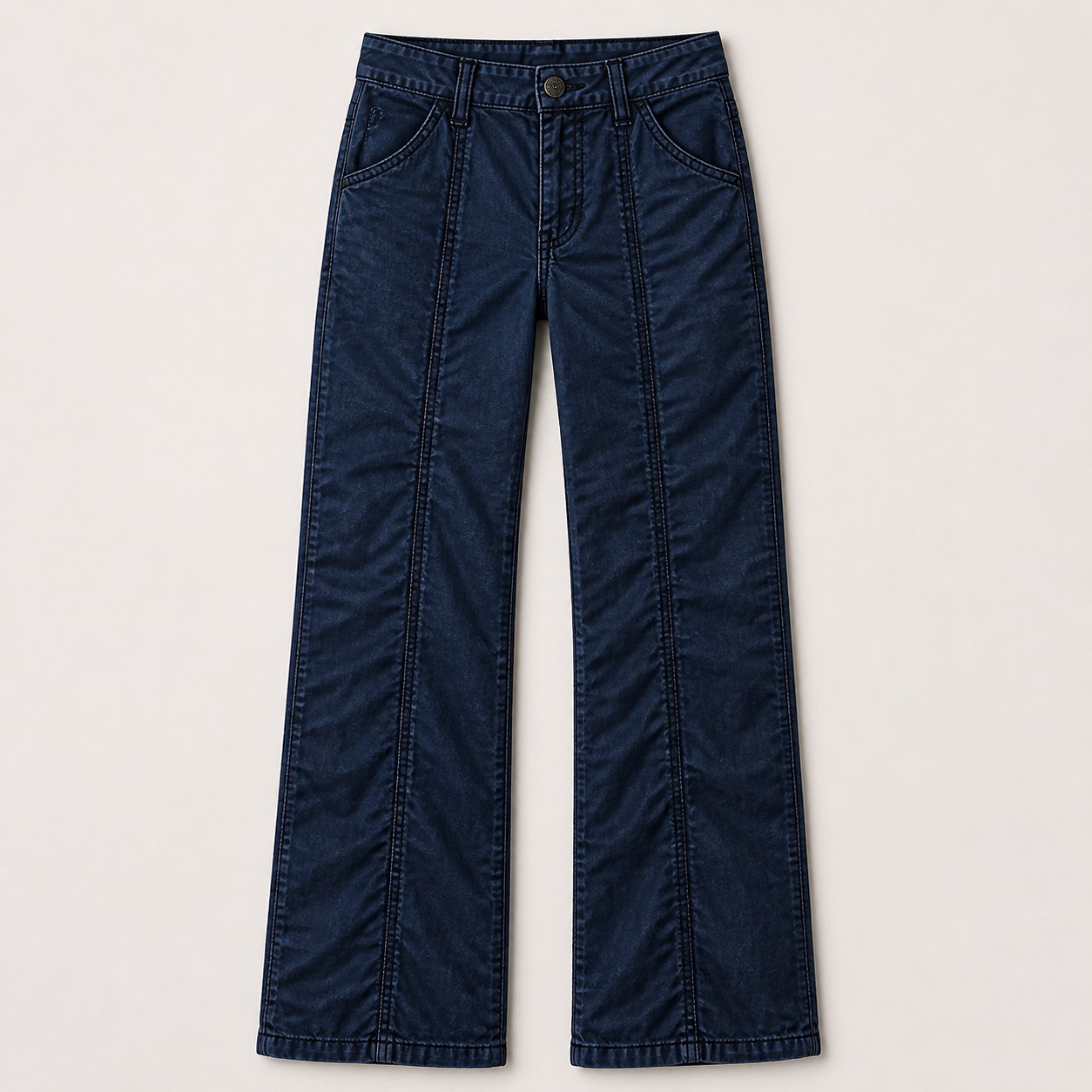 Women's Solid Stitch Detail Mid Rise Straight Leg Utility Pants 8/10/12 Pack