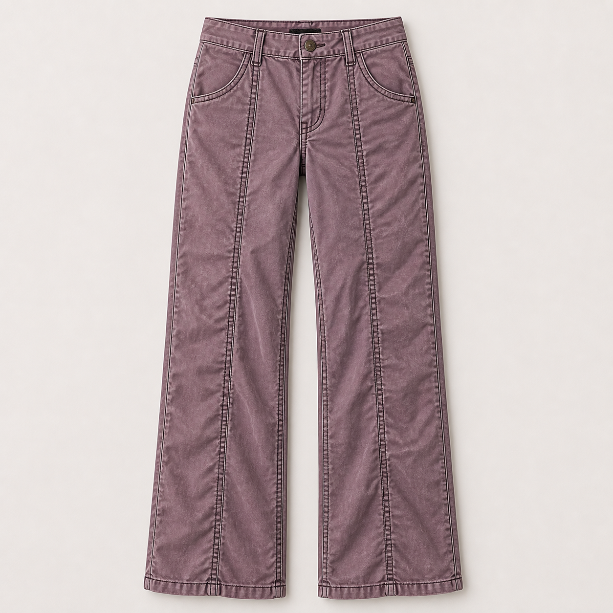 Women's Solid Stitch Detail Mid Rise Straight Leg Utility Pants 8/10/12 Pack