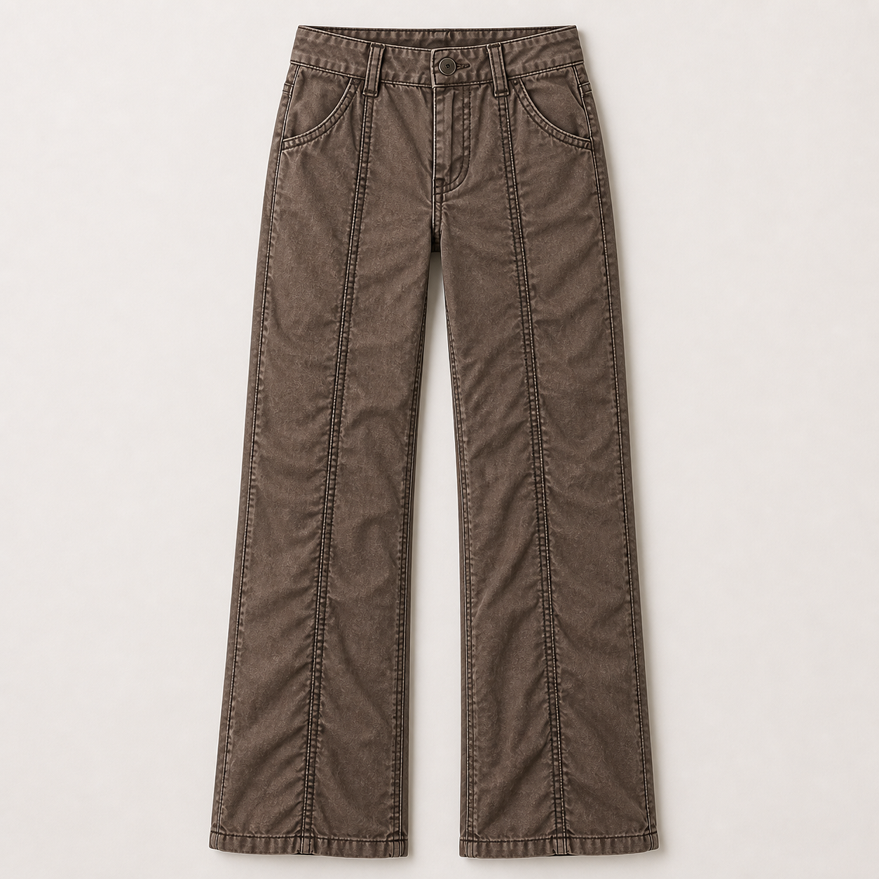 Women's Solid Stitch Detail Mid Rise Straight Leg Utility Pants 8/10/12 Pack