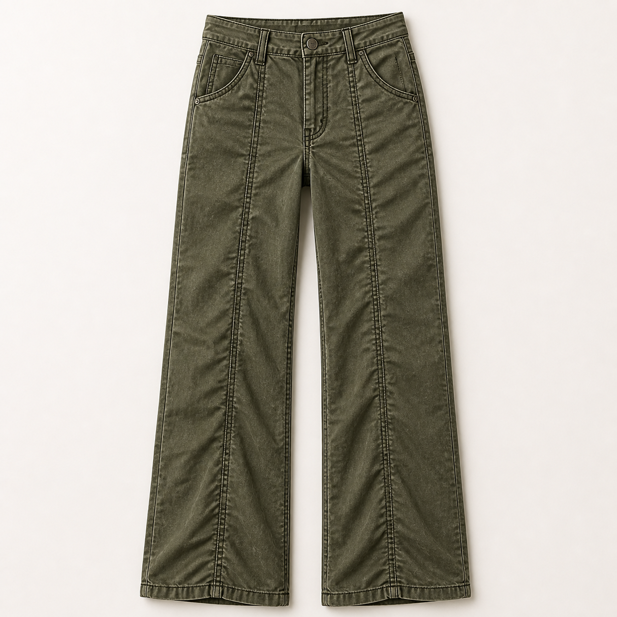 Women's Solid Stitch Detail Mid Rise Straight Leg Utility Pants 8/10/12 Pack