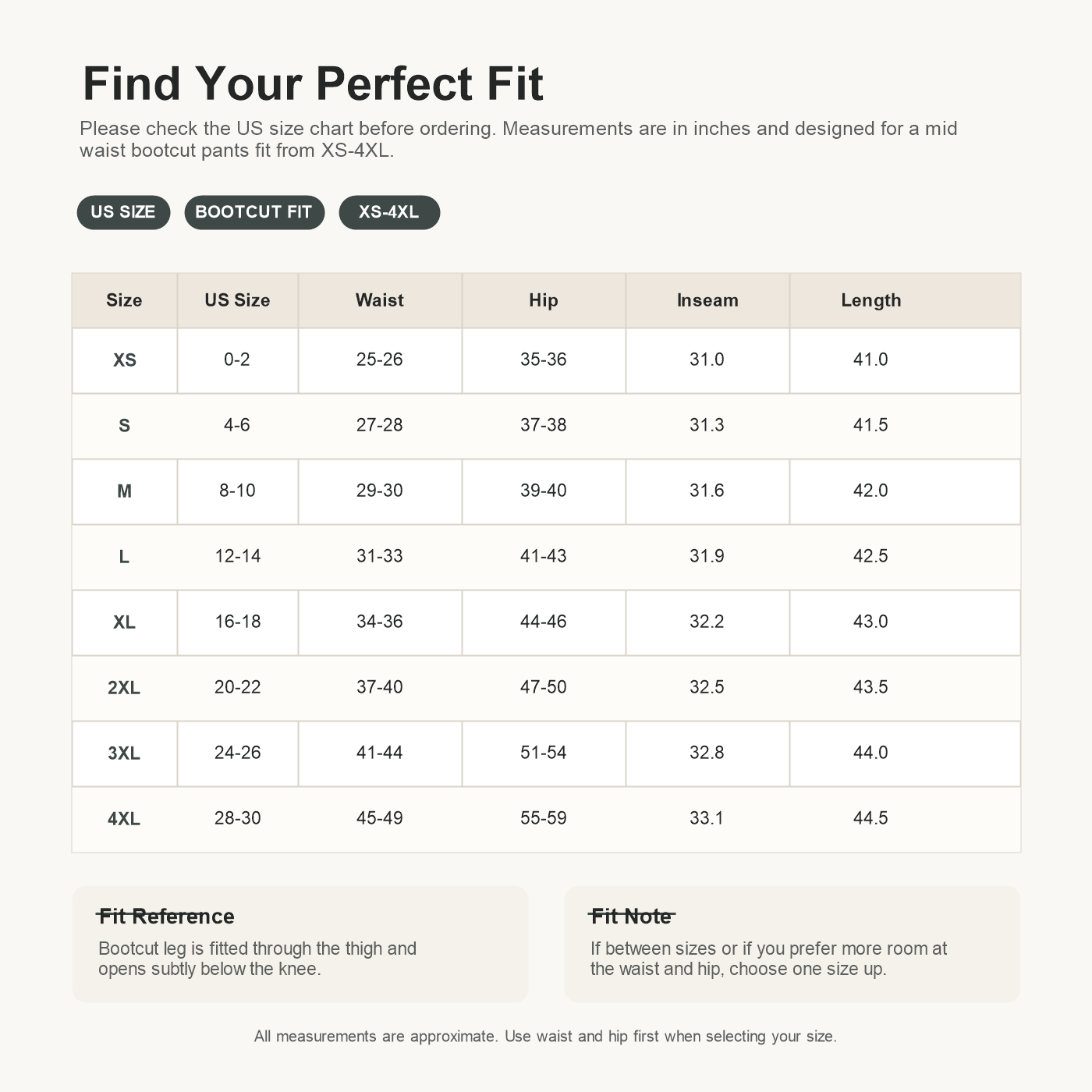 Women's Stitch Detail Mid Waist Bootcut Pants Without Belt 8/10/12 Pack