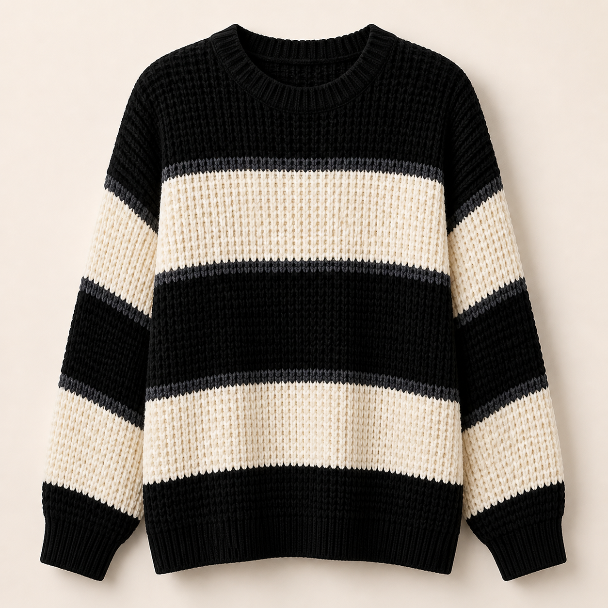 Women's Striped Drop Shoulder Pullover Sweater 8/10/12 Pack